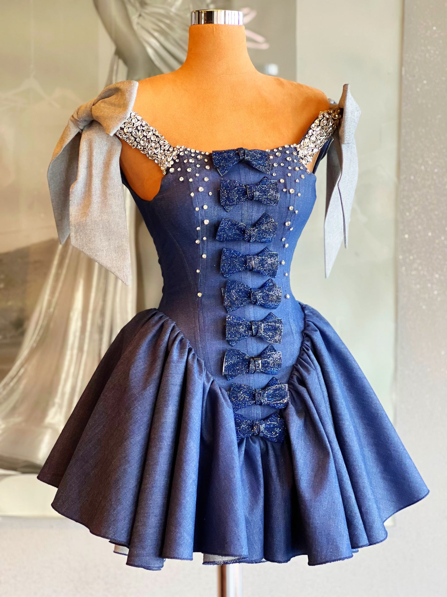Denim Ribbon Dress