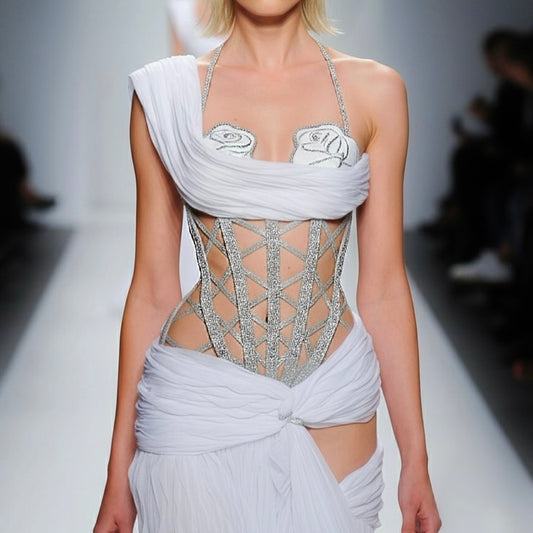 Glittery Corset Rose Gown