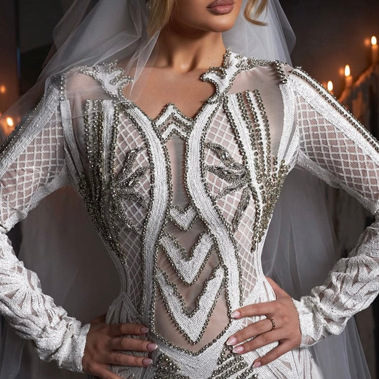 Embellished Mermaid Wedding Dress