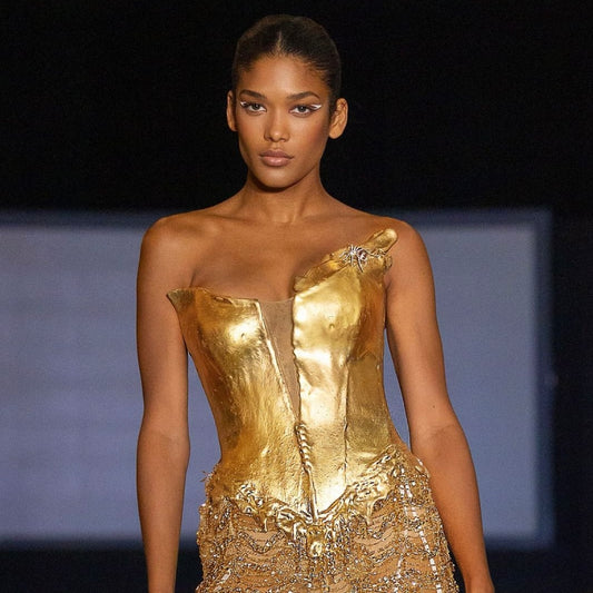 Gold Silicone Beaded Dress