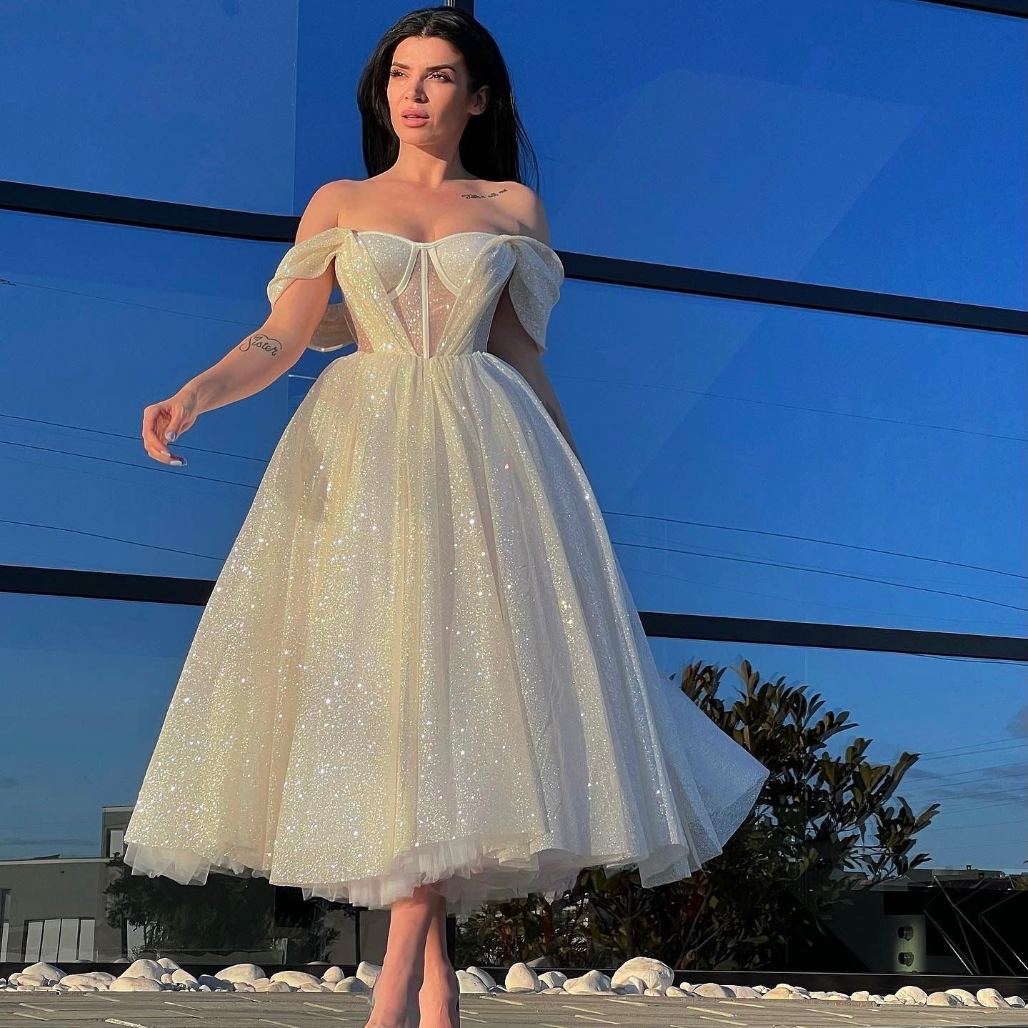 White Glittery Dress