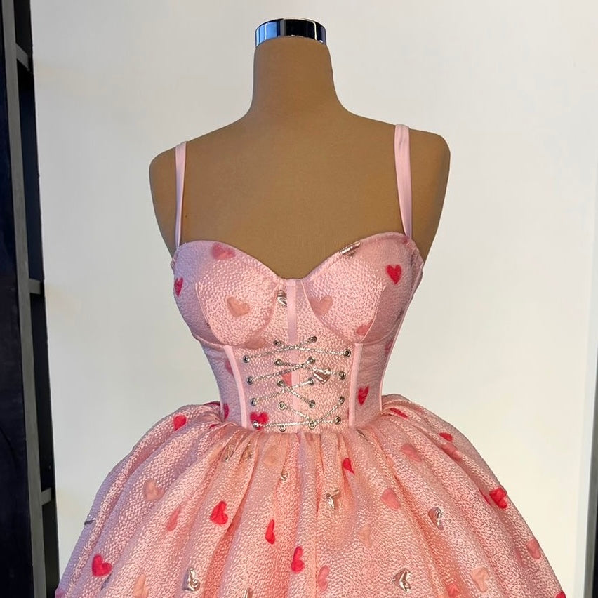 Pink Hearts Barbie Dress – Dona Matoshi Pink Hearts Barbie Dress – Dona Matoshi