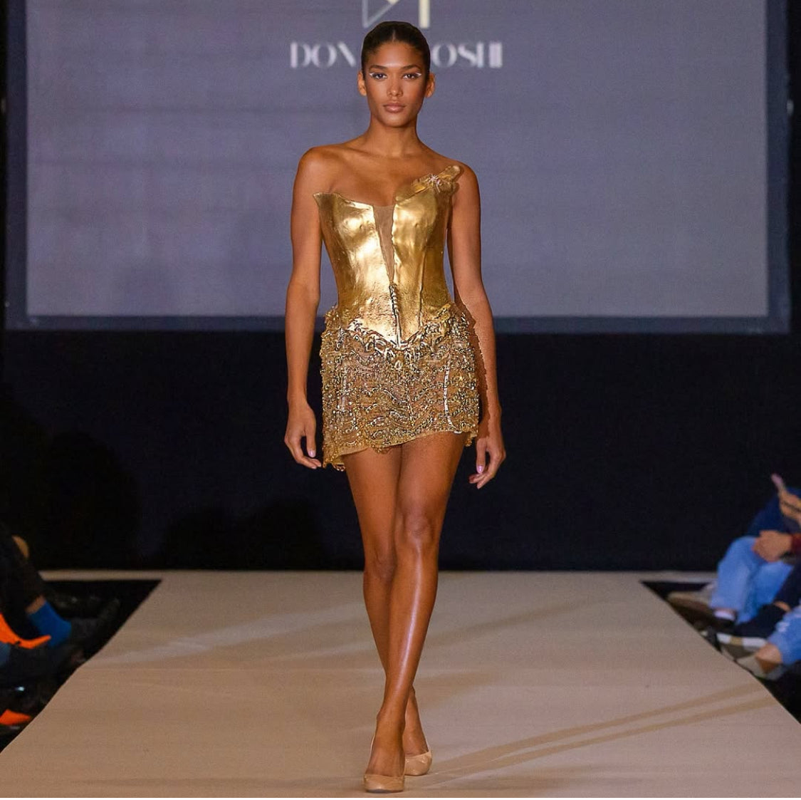 Gold Silicone Beaded Dress