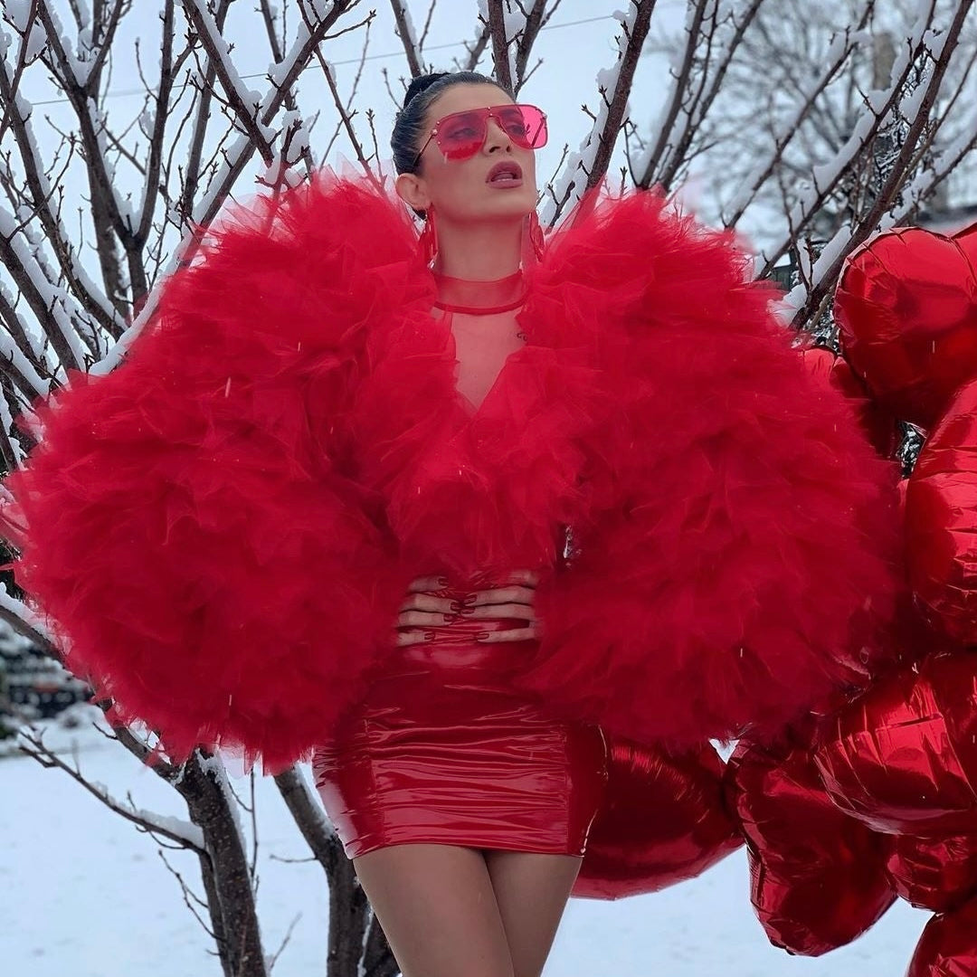 Red Heart Tulle & Latex Dress