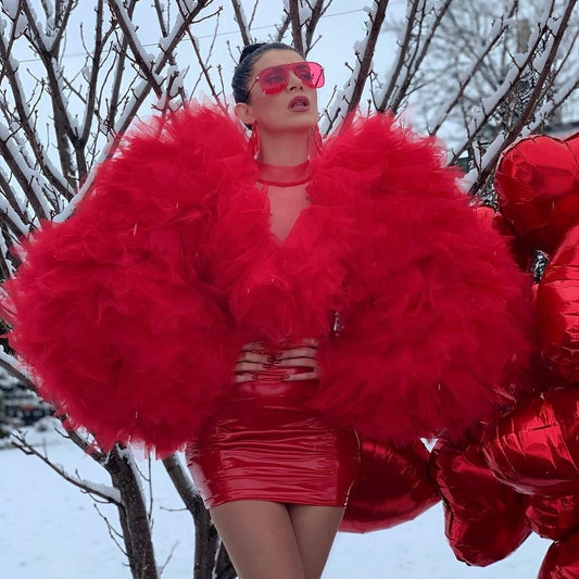 Red Heart Tulle & Latex Dress
