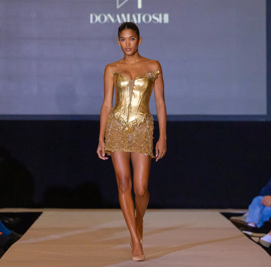 Gold Silicone Beaded Dress