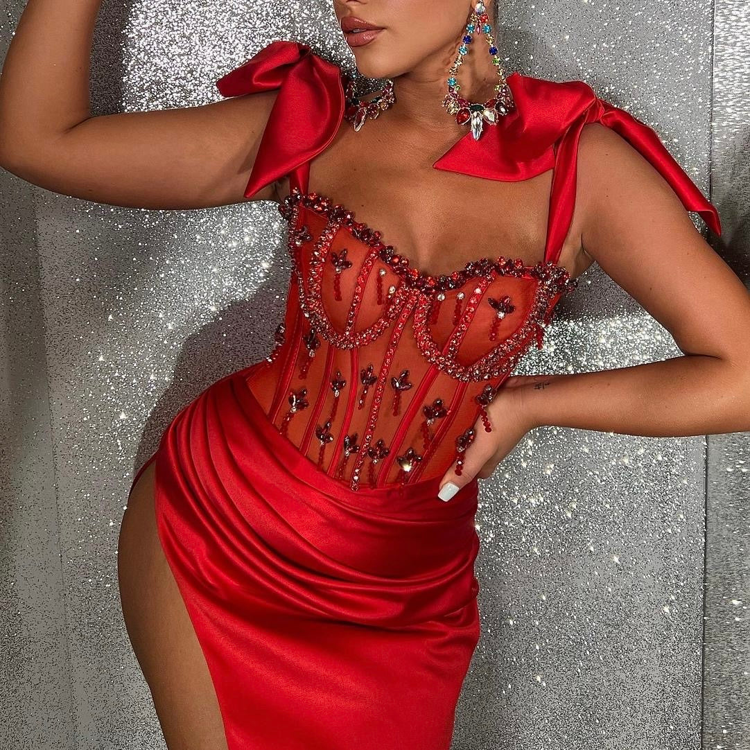Red Crystals Corset Dress Red Crystals Corset Dress