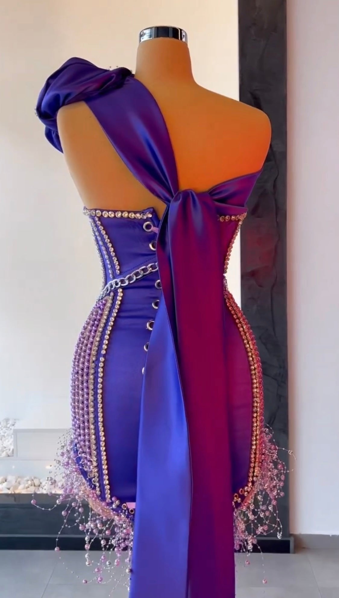 Purple Embellished Corset Dress