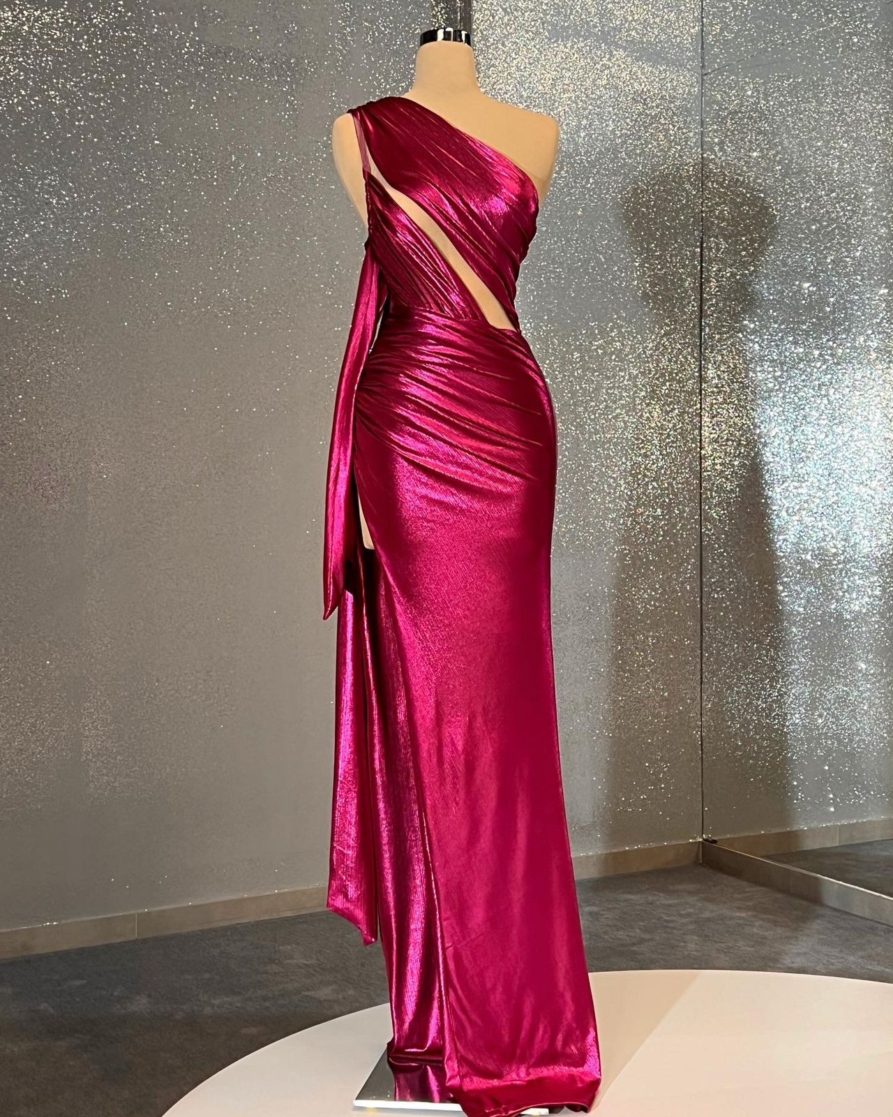 Fuchsia Ruffled Gown