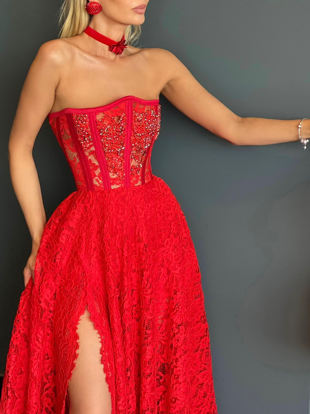 Red Lace Gown