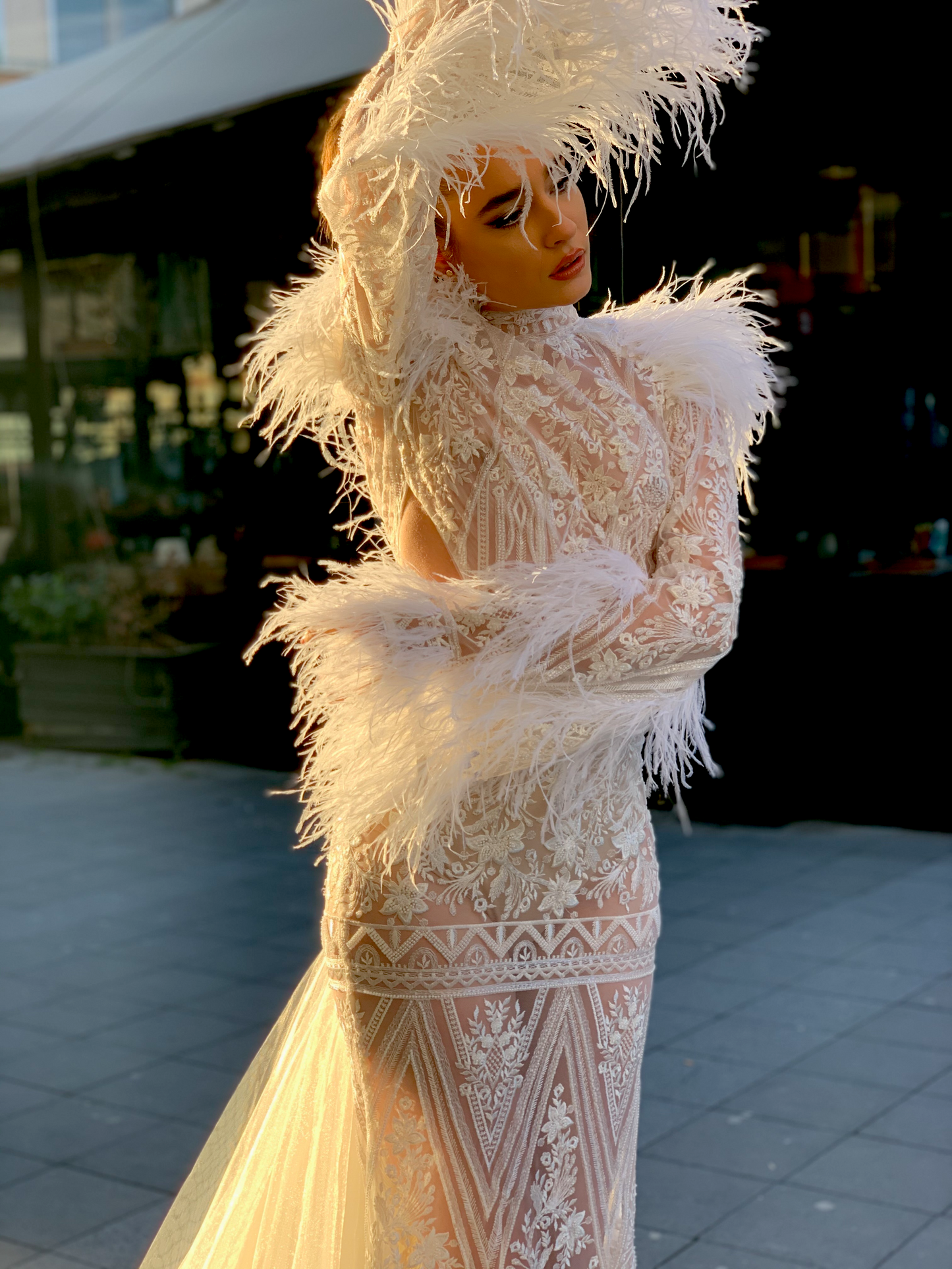 Crystal Lace Feather Details