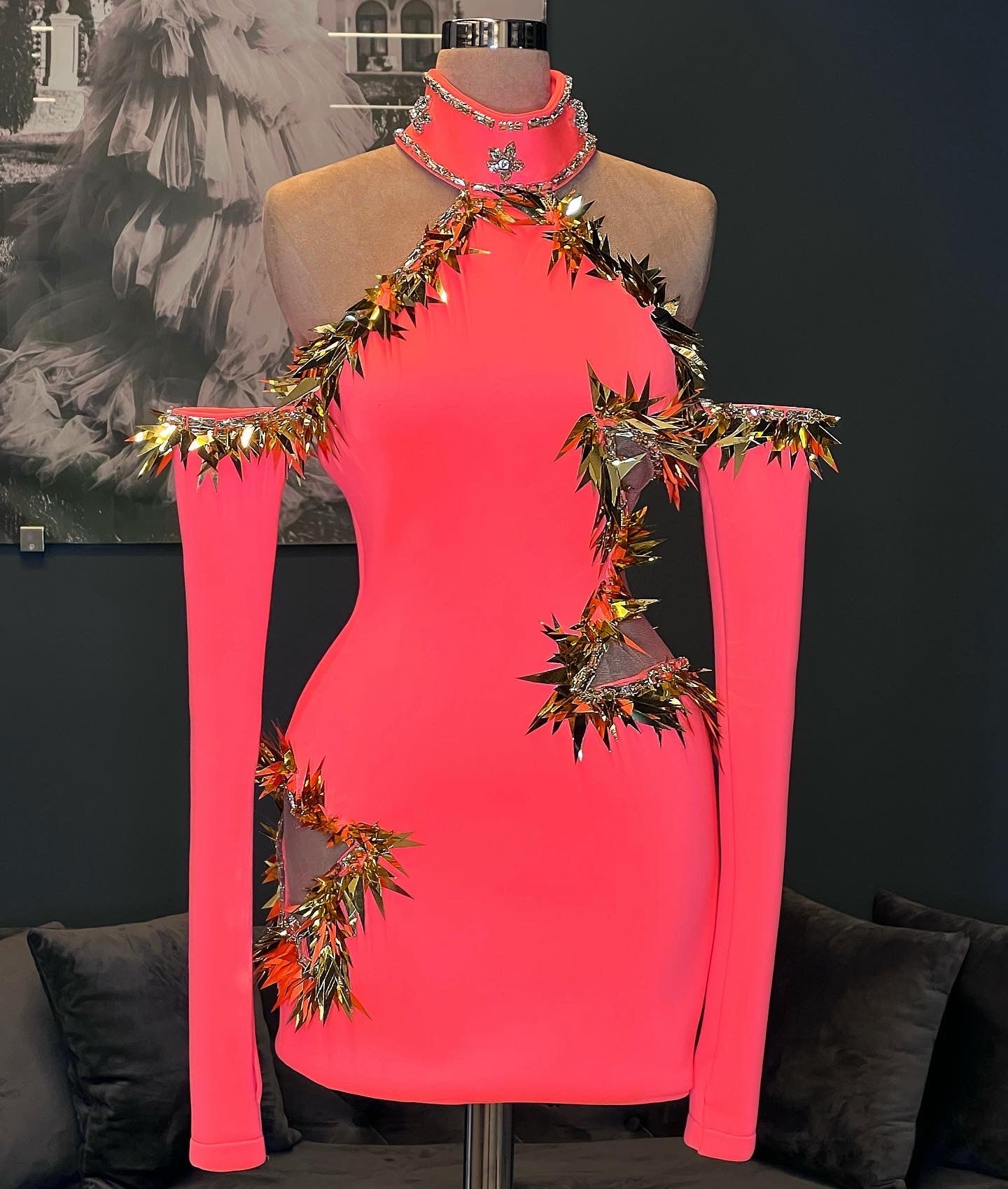 Neon & Gold Star Dress