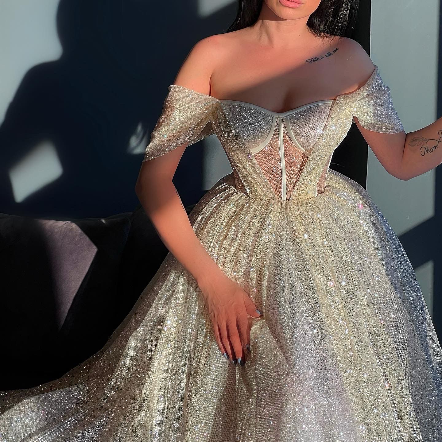 White Glittery Dress