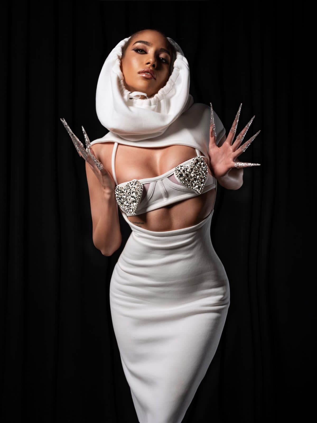 White Stretchy Dress & Corset