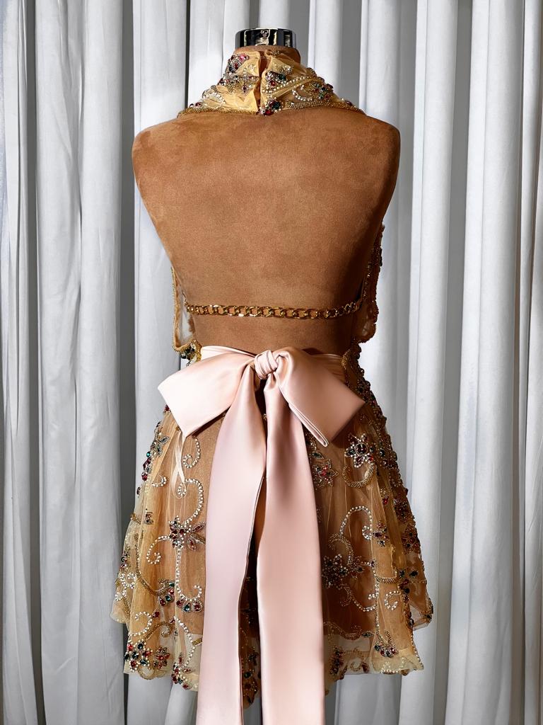 Crystal Embellished Short Dress