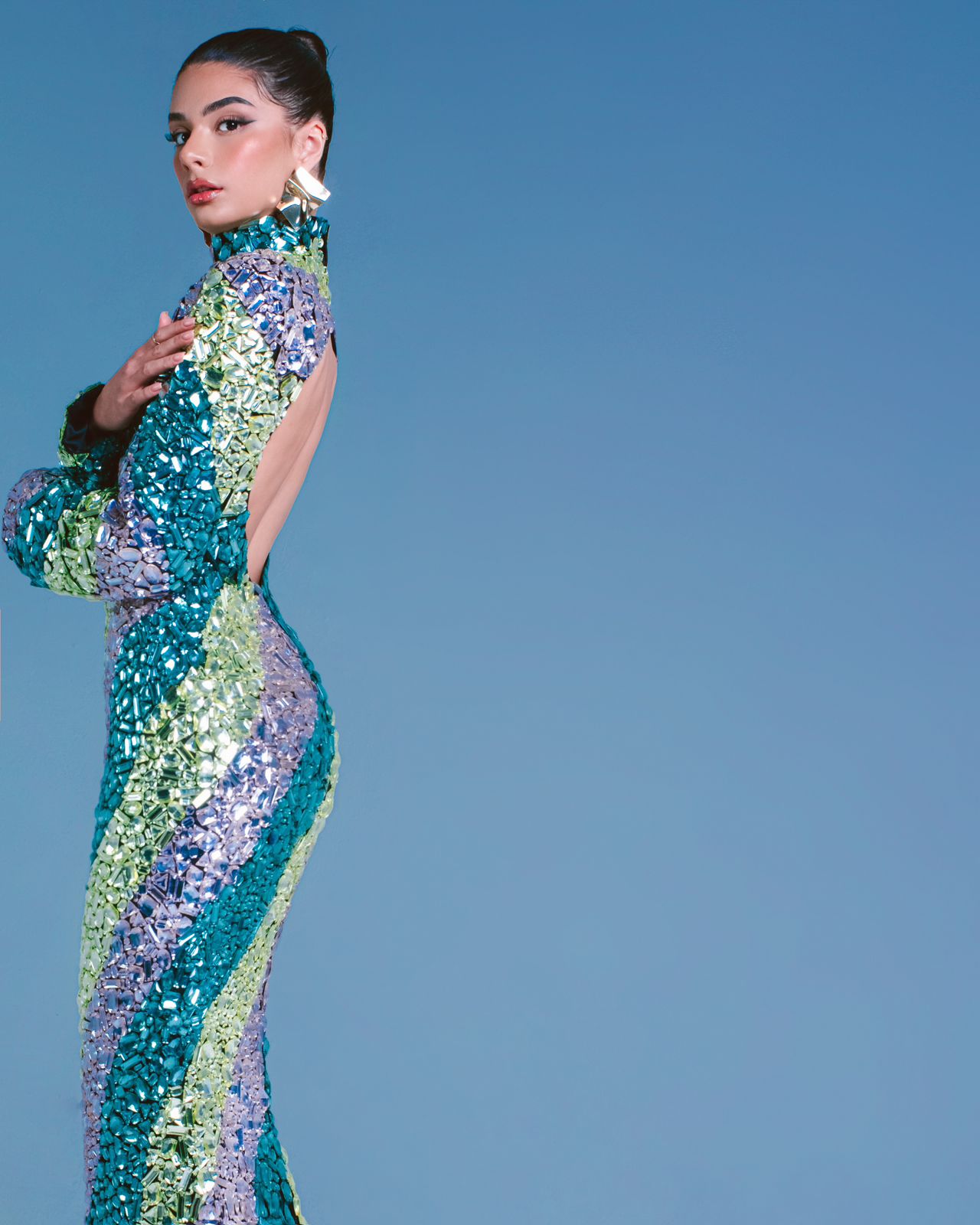 Crystal Gown with Open Back