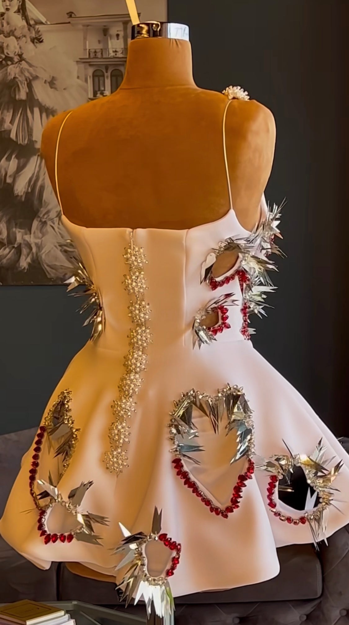 White Hearts Short Dress