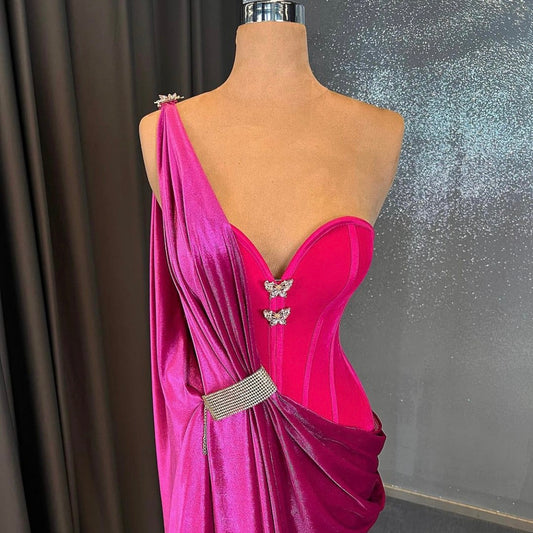 Pink Shades Velvet Gown