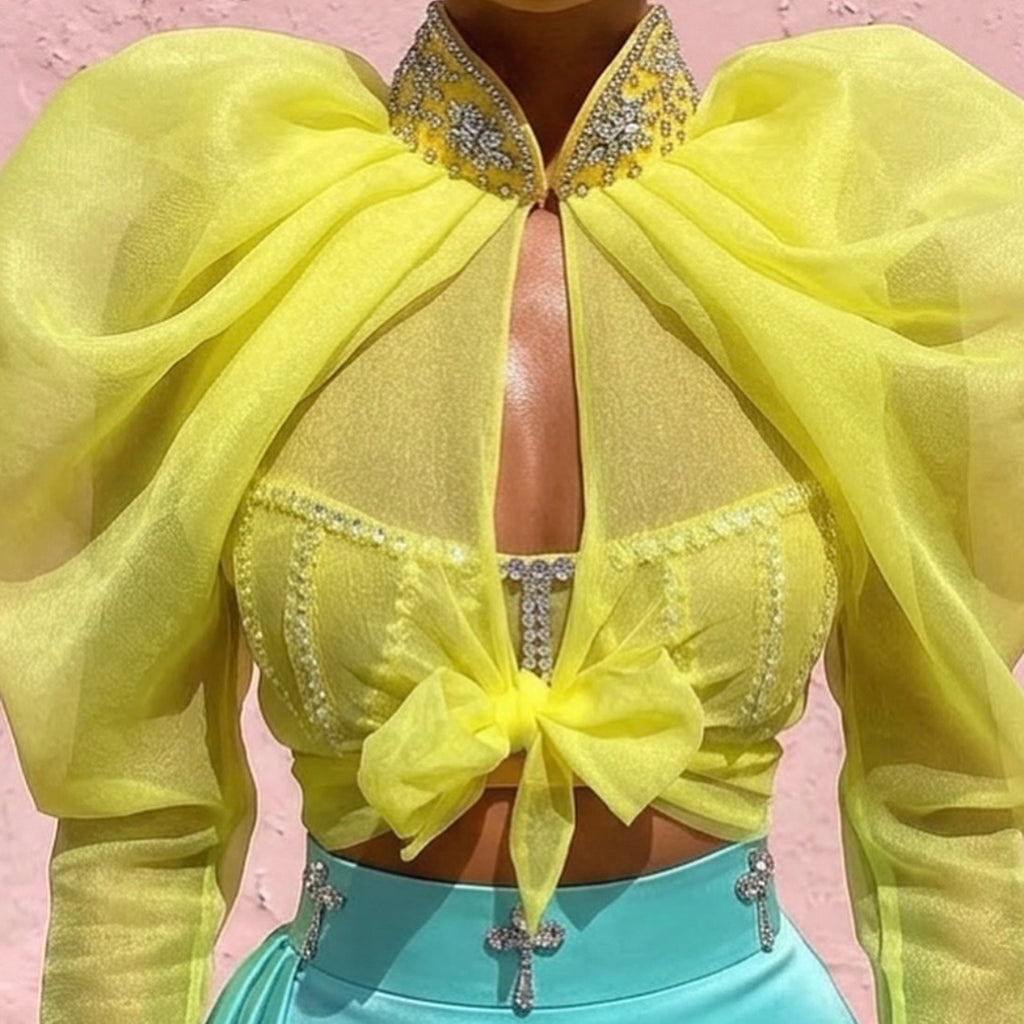 Mint & Yellow Elegant Long Set