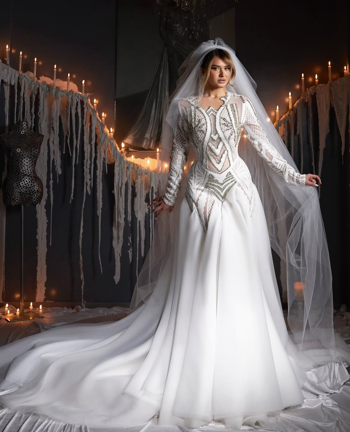 Embellished Mermaid Wedding Dress