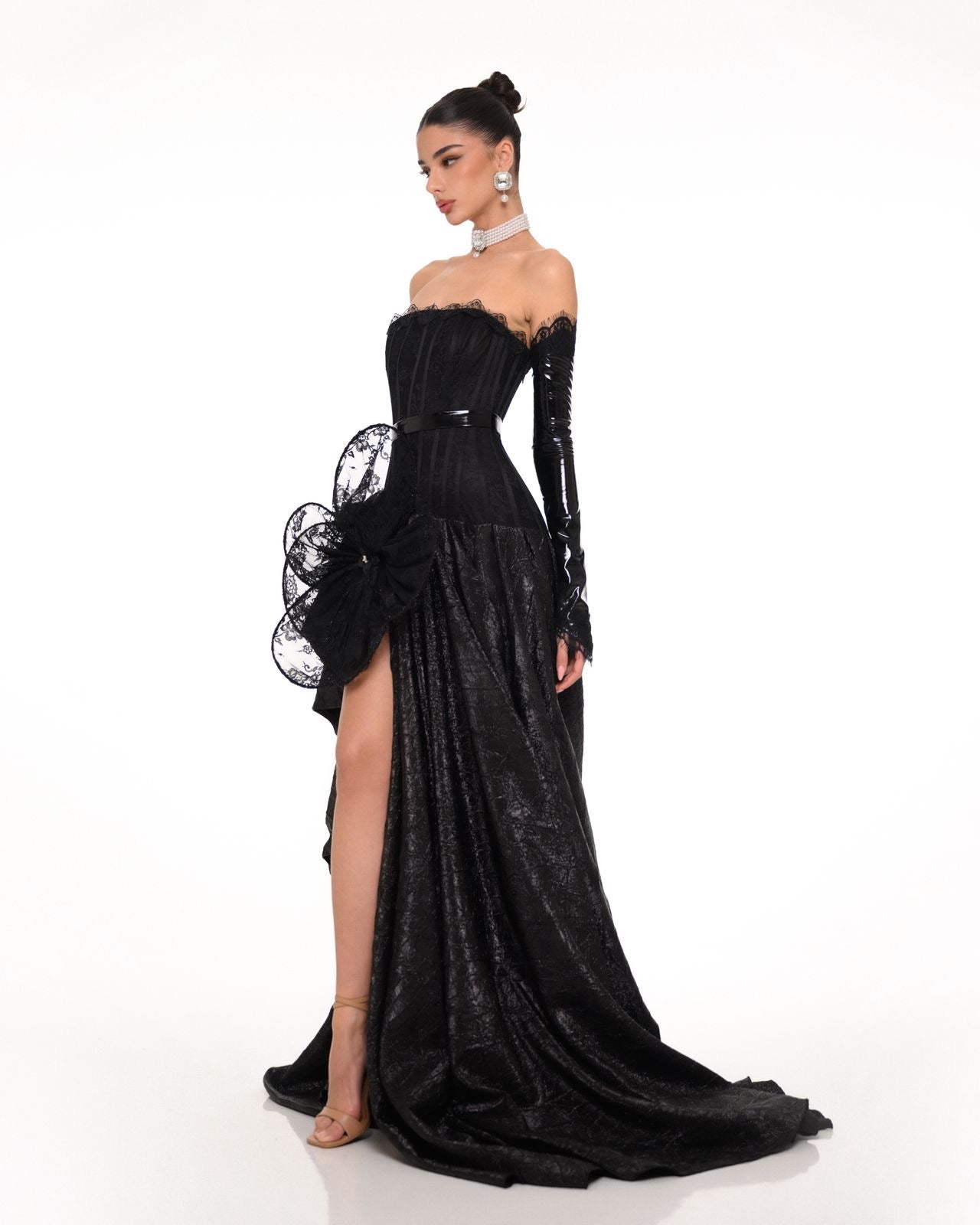 Black Flower Elegant Gown