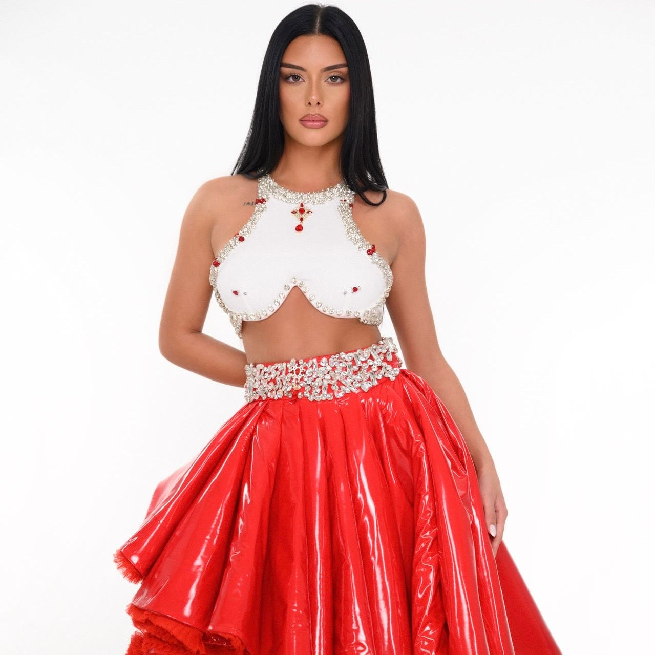 Pierced Red & White Set