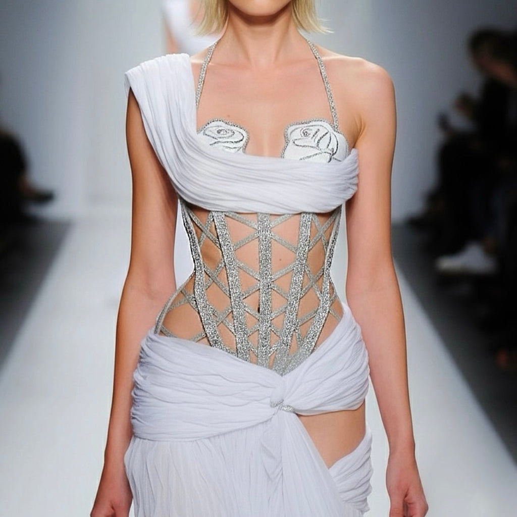 Glittery Corset Rose Gown