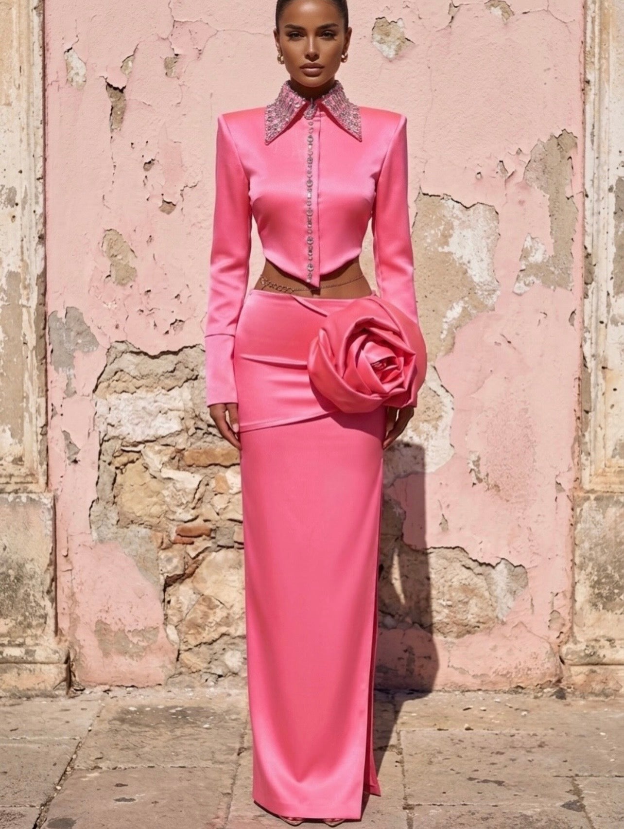 Pink Rose Long Set