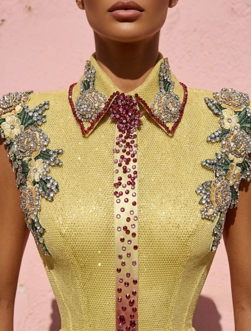 Yellow Glittery Tie Dress