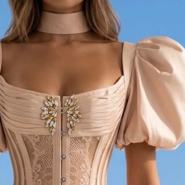 Cream Corset Royal Gown