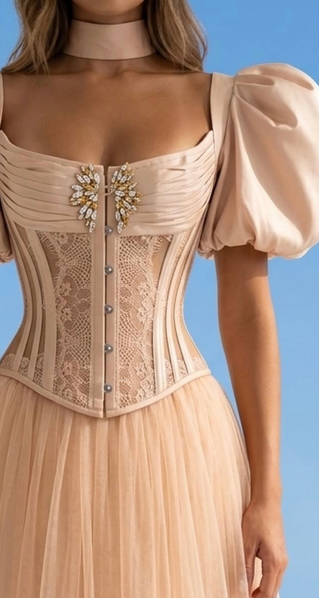 Cream Corset Royal Gown