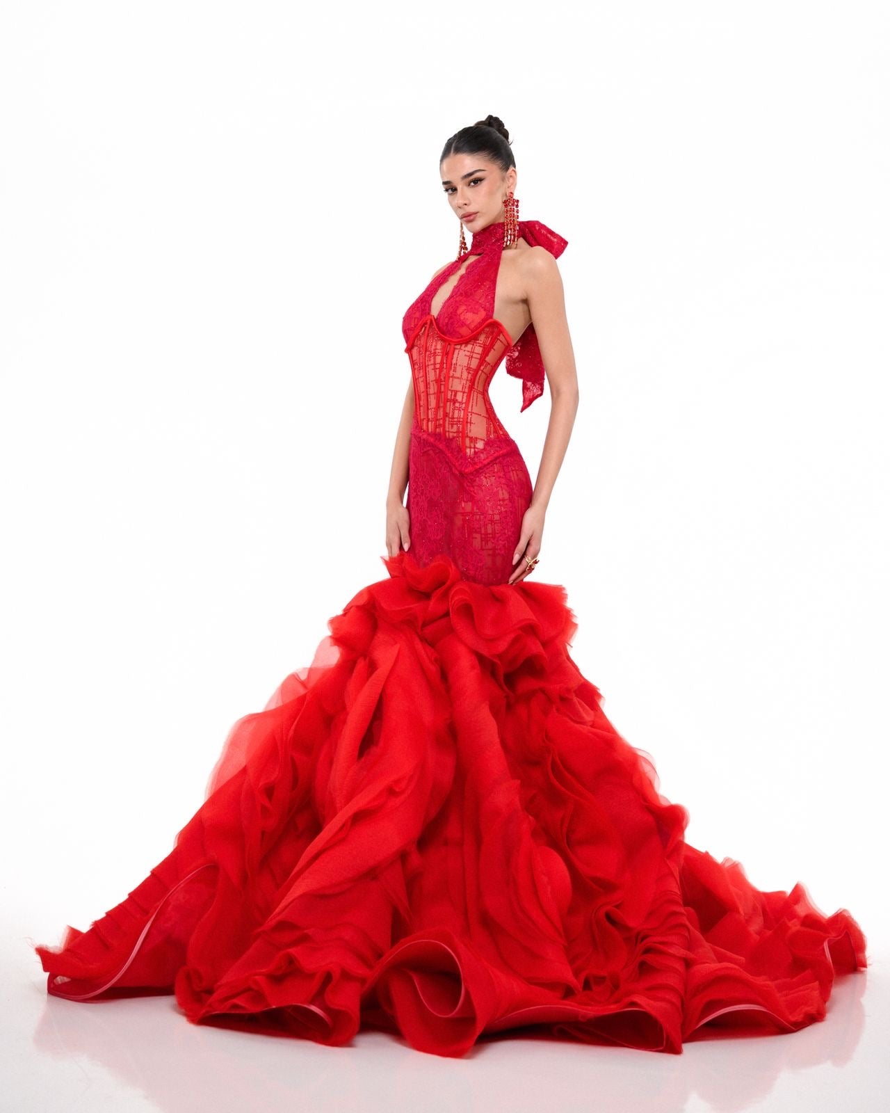 The Red Rose Mermaid Gown