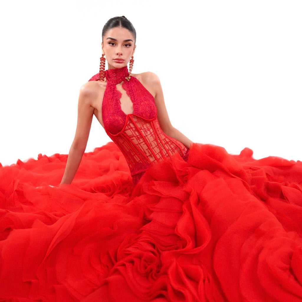 The Red Rose Mermaid Gown