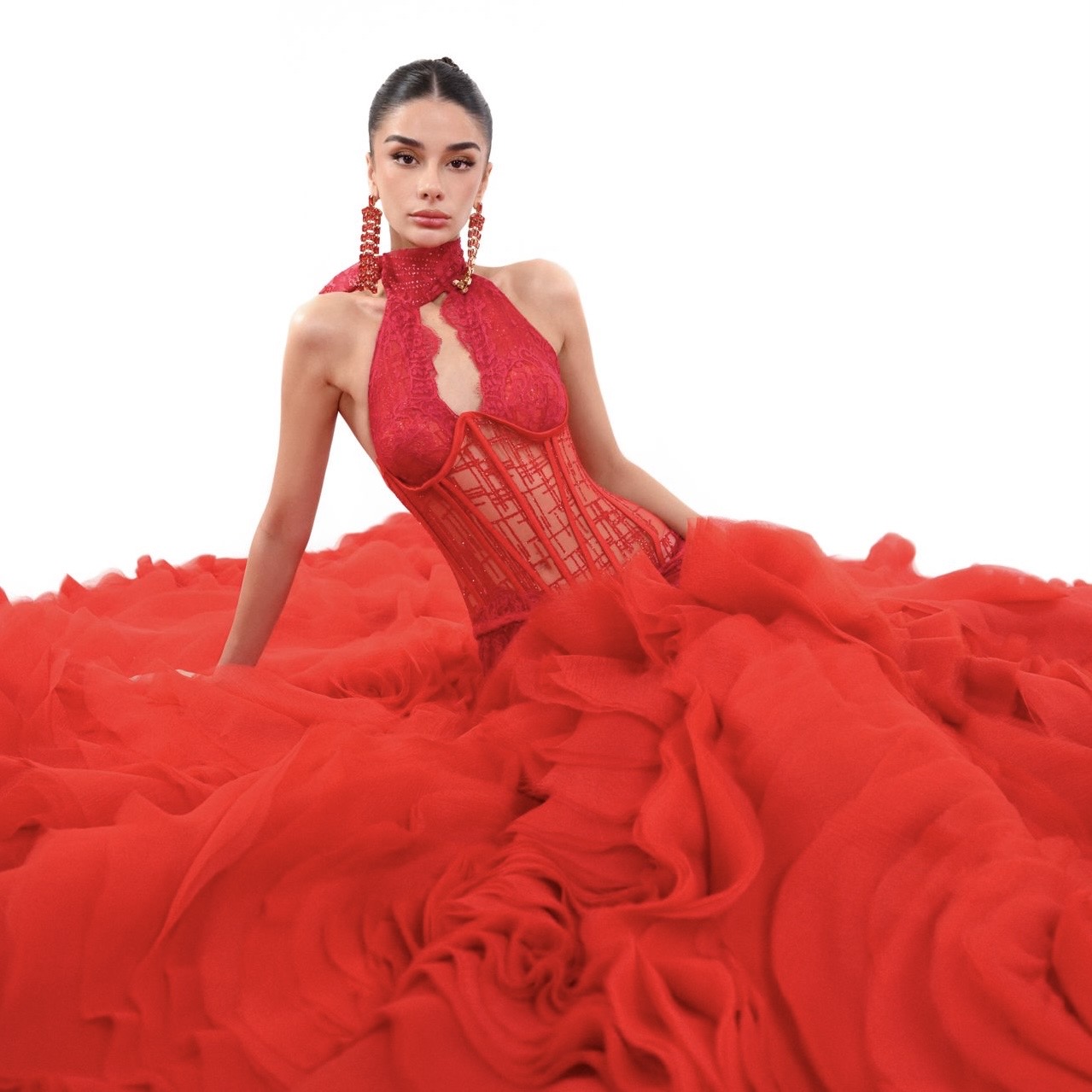 The Red Rose Mermaid Gown