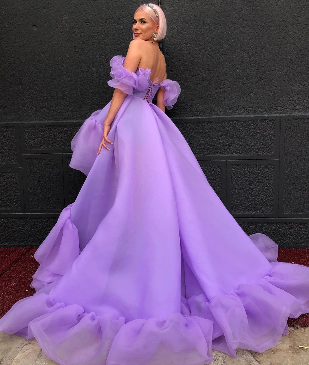 Organza Lilac Gown Dona Matoshi Organza Lilac Gown Dona Matoshi