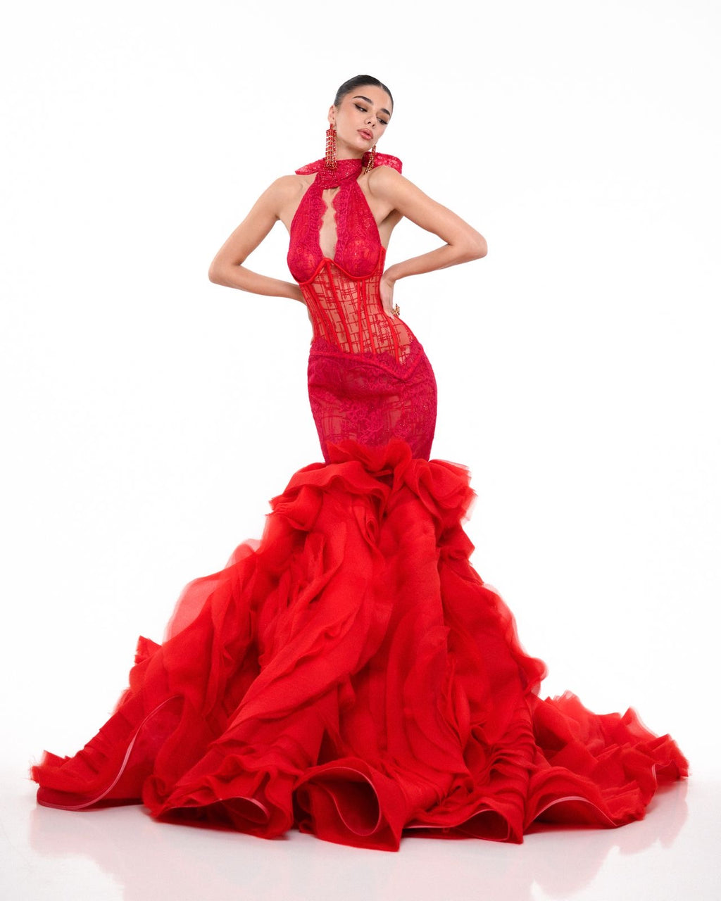 The Red Rose Mermaid Gown