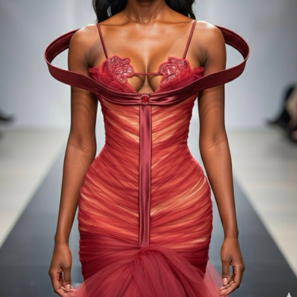 Red Roses Tulle Gown