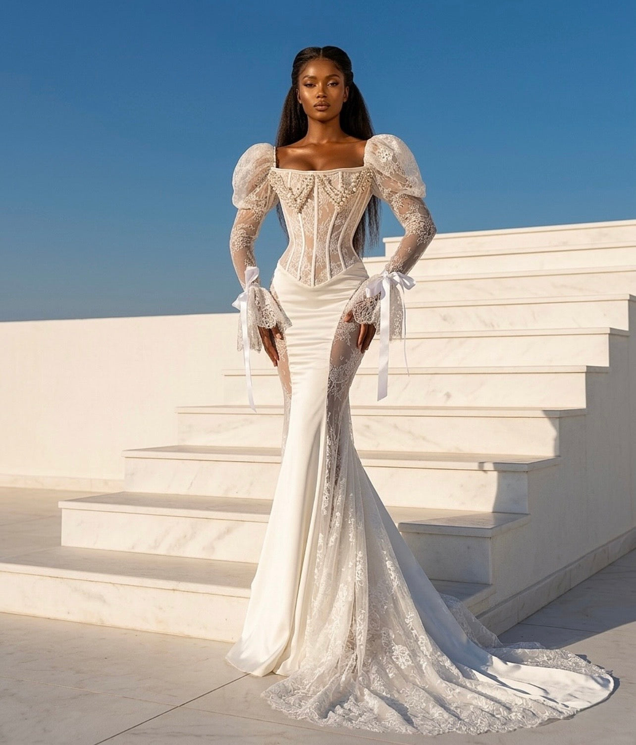 lace mermaid dress Lace Mermaid Wedding Dress – Dona Matoshi