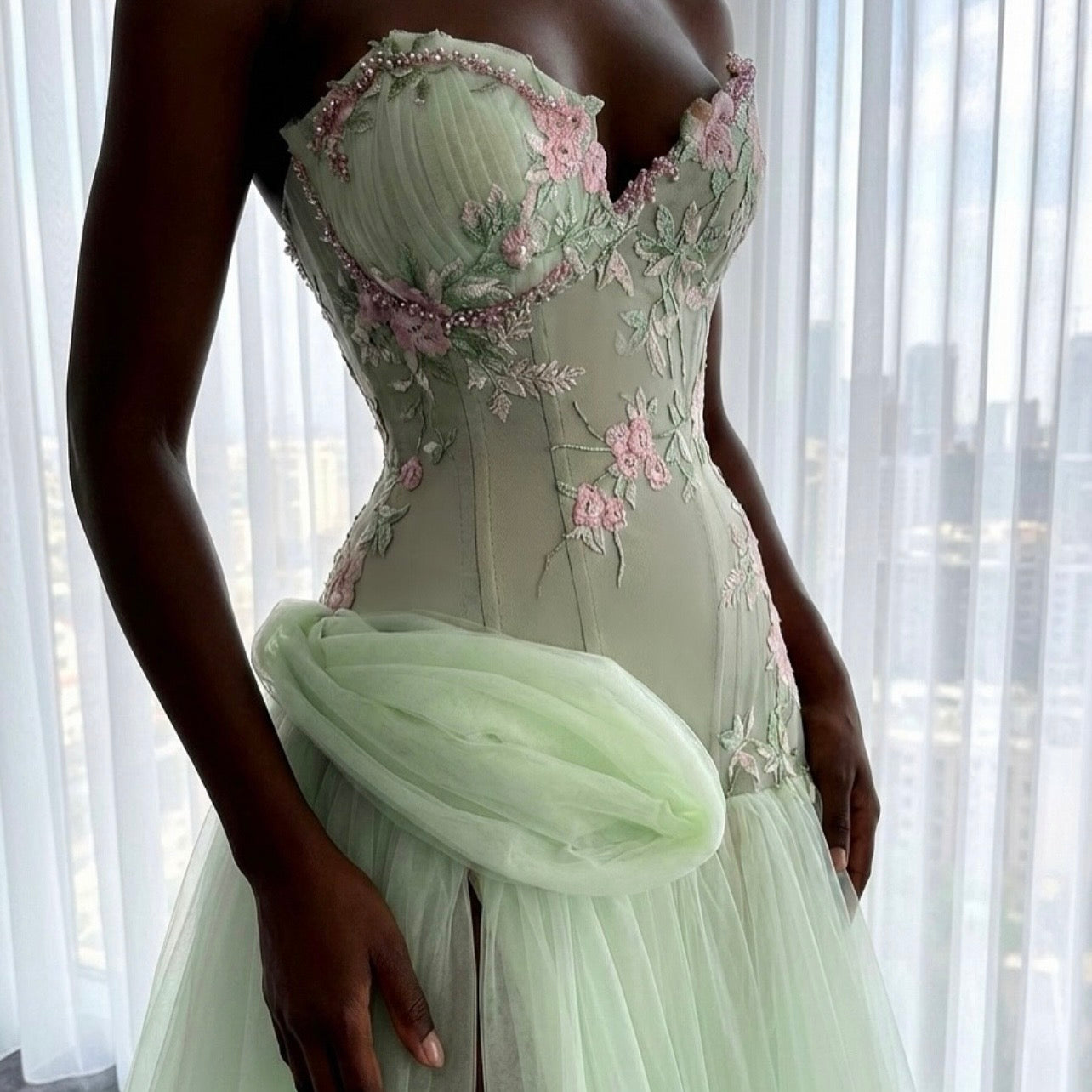 Spring Embroidered Floral Dress