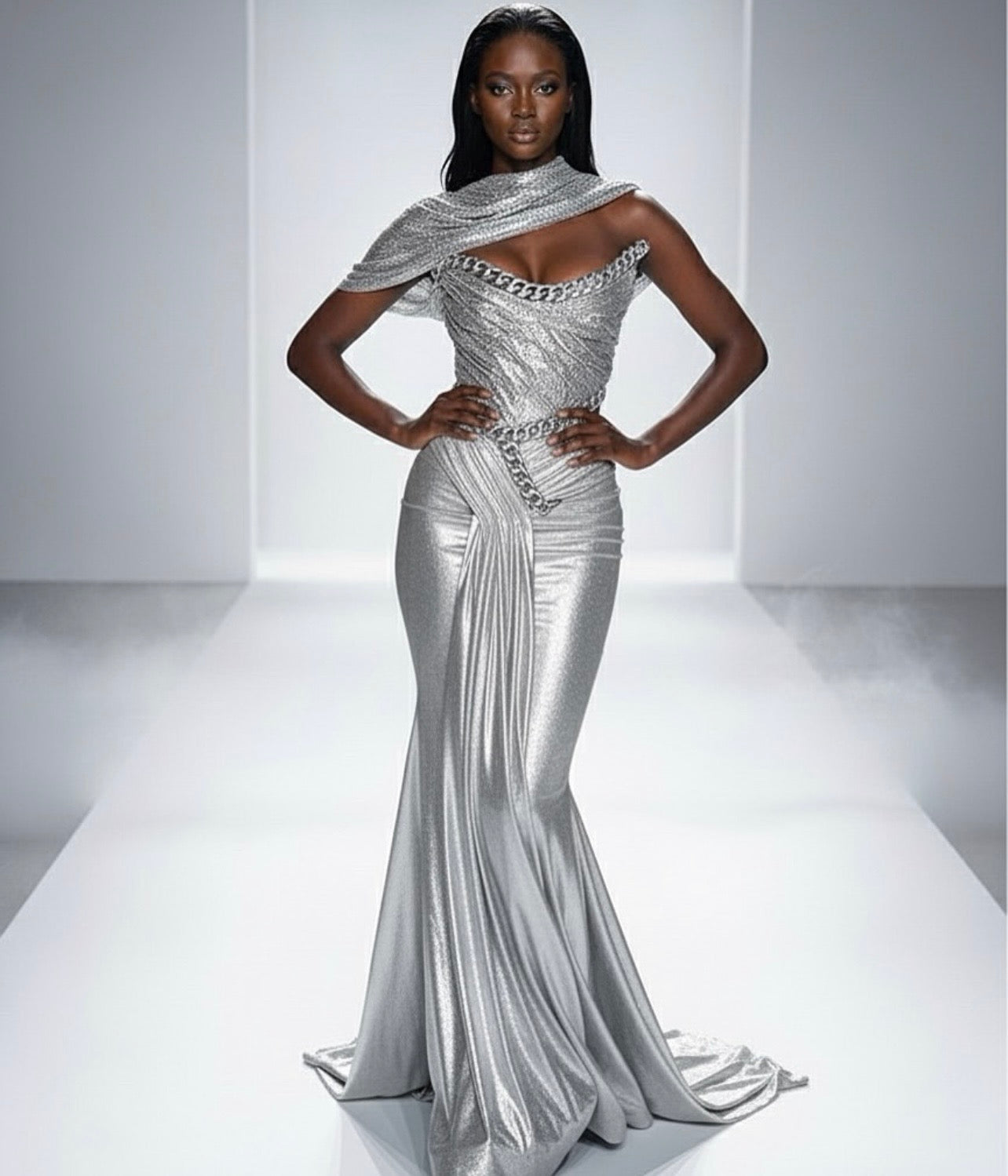 Silver Metallic Gown