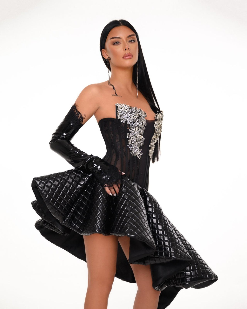 Assymetric Black DM Dress