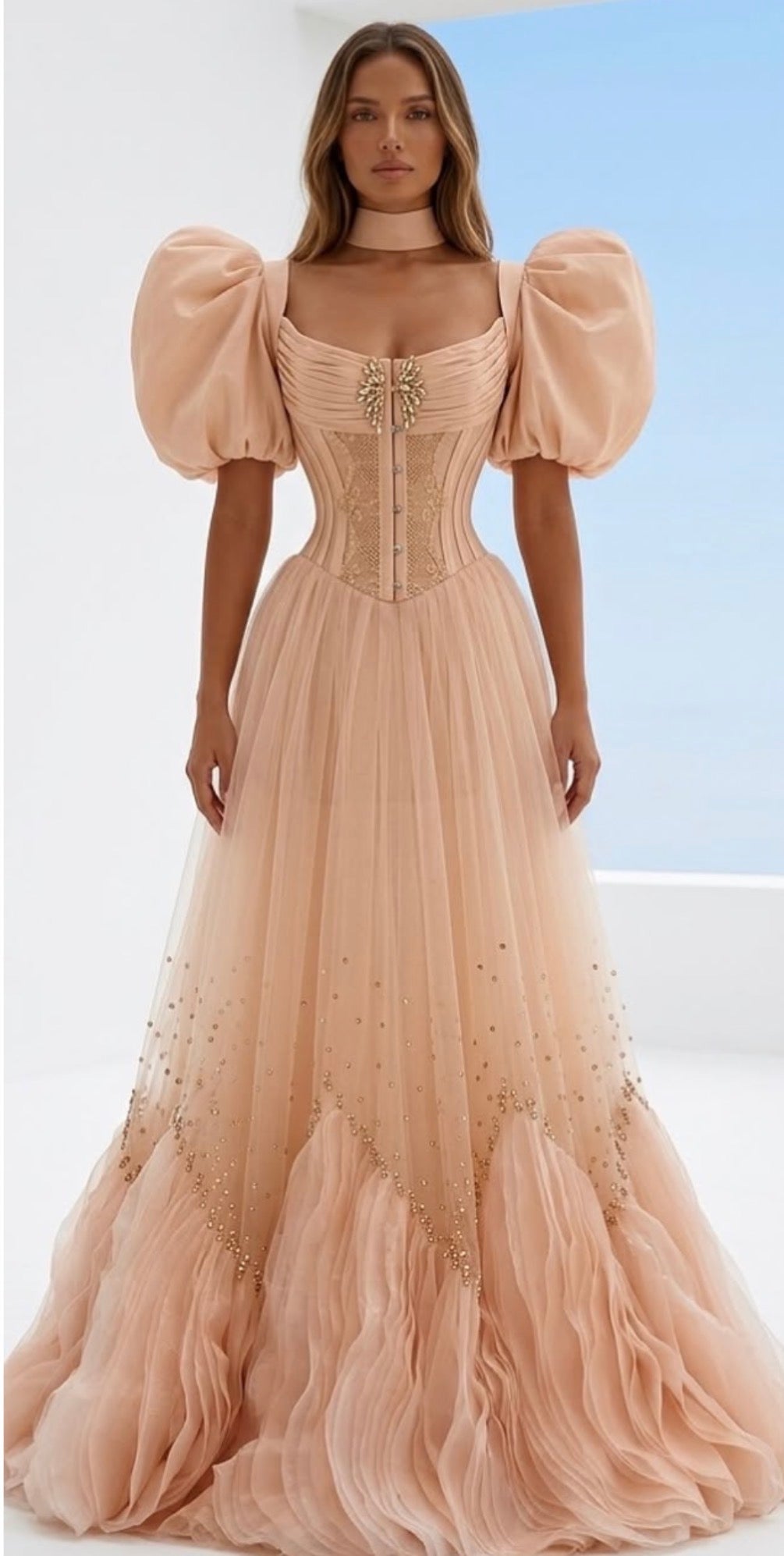 Cream Corset Royal Gown