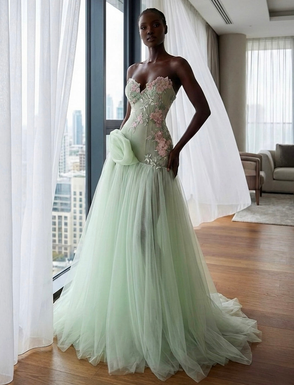 Spring Embroidered Floral Dress