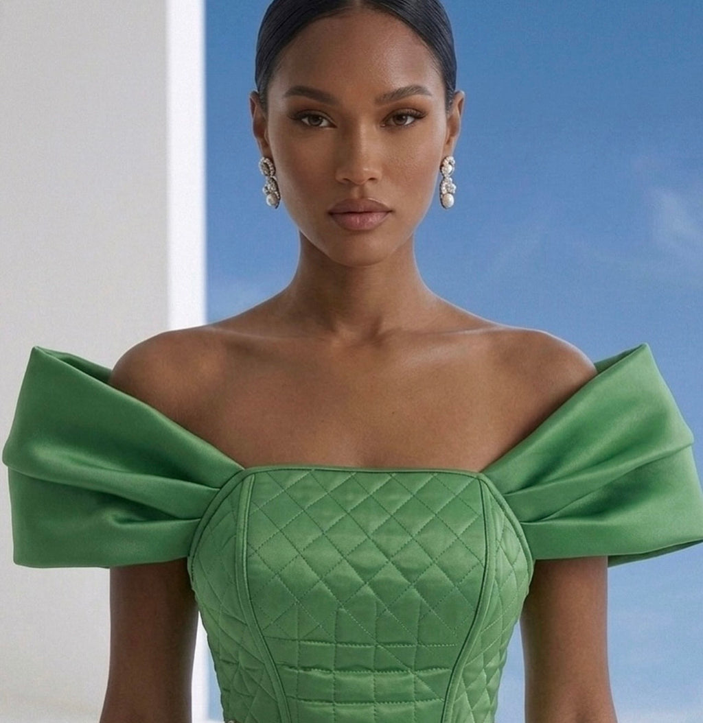 Green Squared Corset & Skirt Set