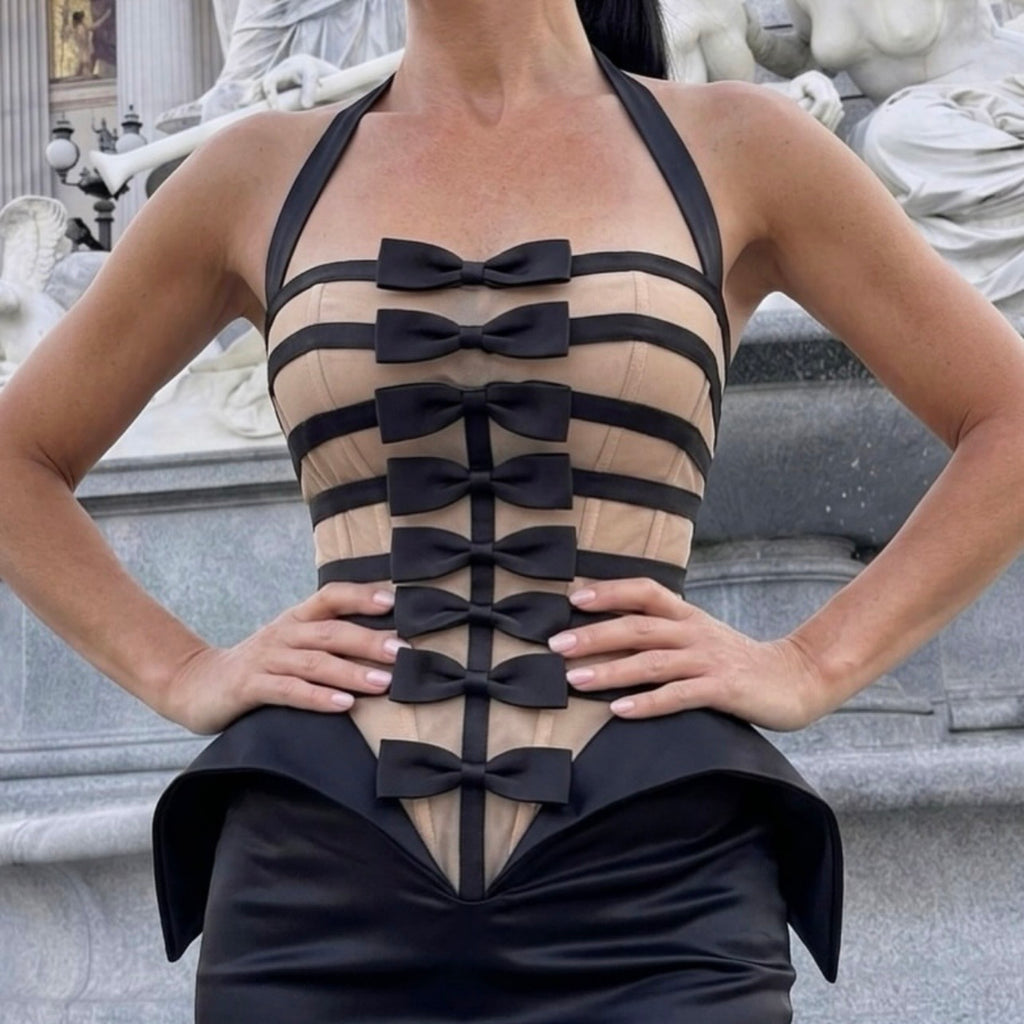 Black Bows Corset Dress