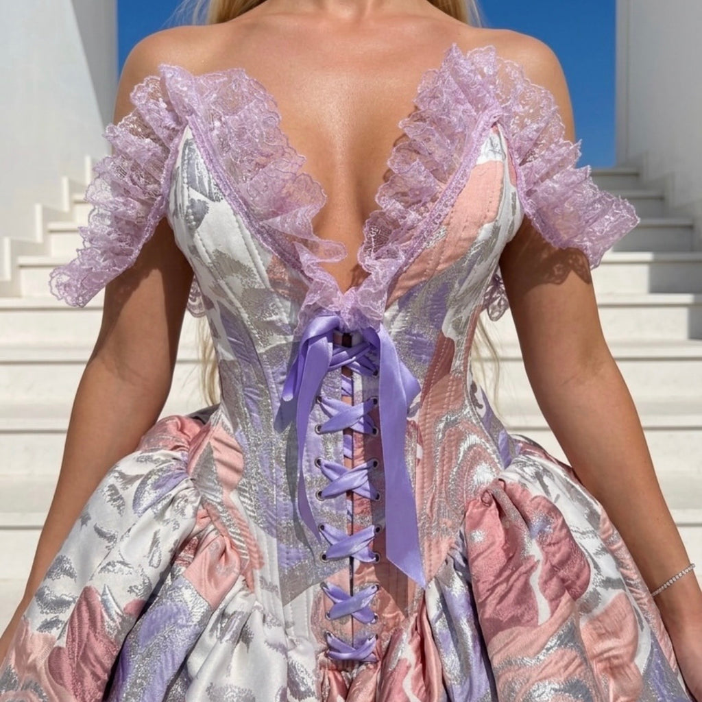 Floral Lilac Short Dress
