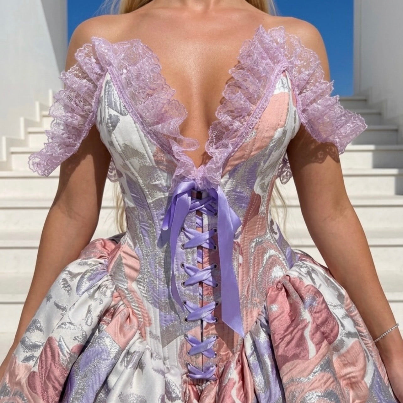 Floral Lilac Short Dress