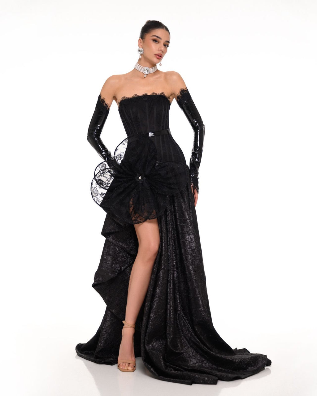 Black Flower Elegant Gown