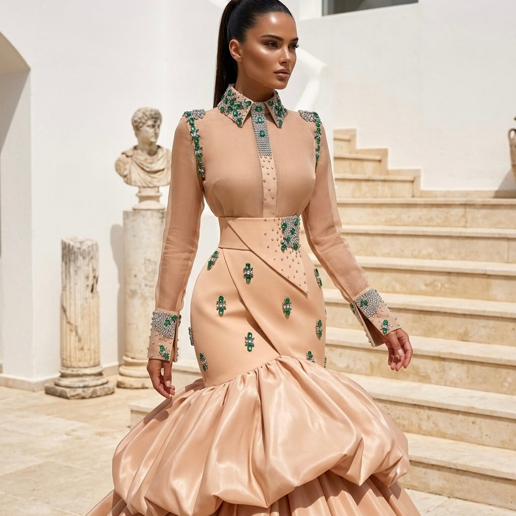 Nude & Emerald Set