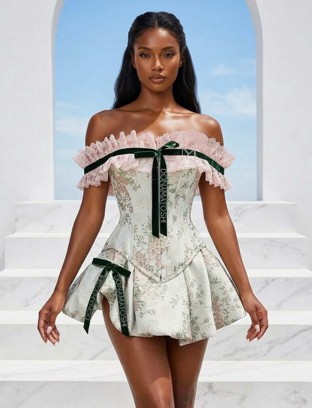 Floral DM Corset Set
